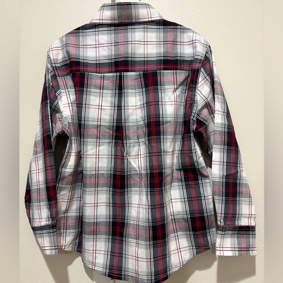 NWT Chaps Plaid Button Down Boys XXS 4-5, Red, White Black Christmas - Picture 5 of 8